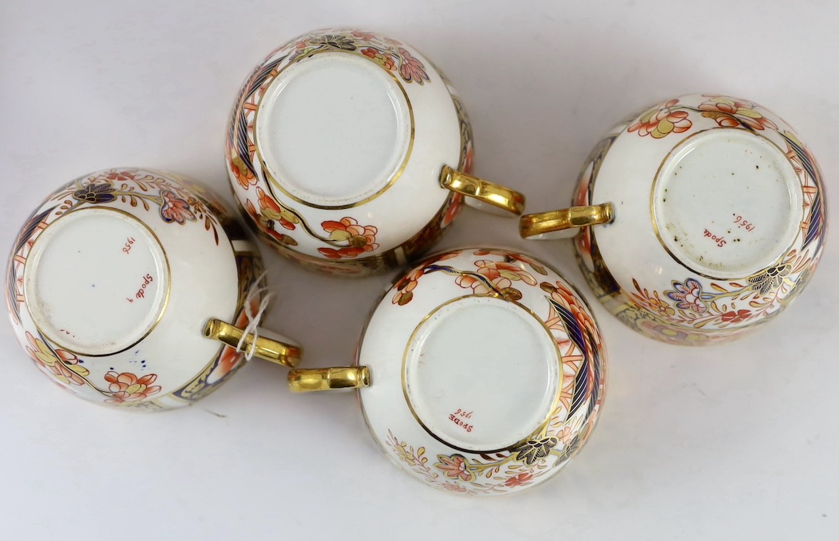 A Spode part tea service painted in Imari style with pattern 1956, c.1820